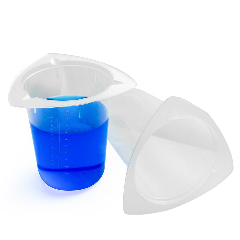 25Pcs Plastic Beaker, 400ml Triangular Lab Measuring Cup, 13.52oz Clear Liquid Container with Scale Line, Triangular Beakers for Labotatory Scientific Experiment, Household Mixing 25