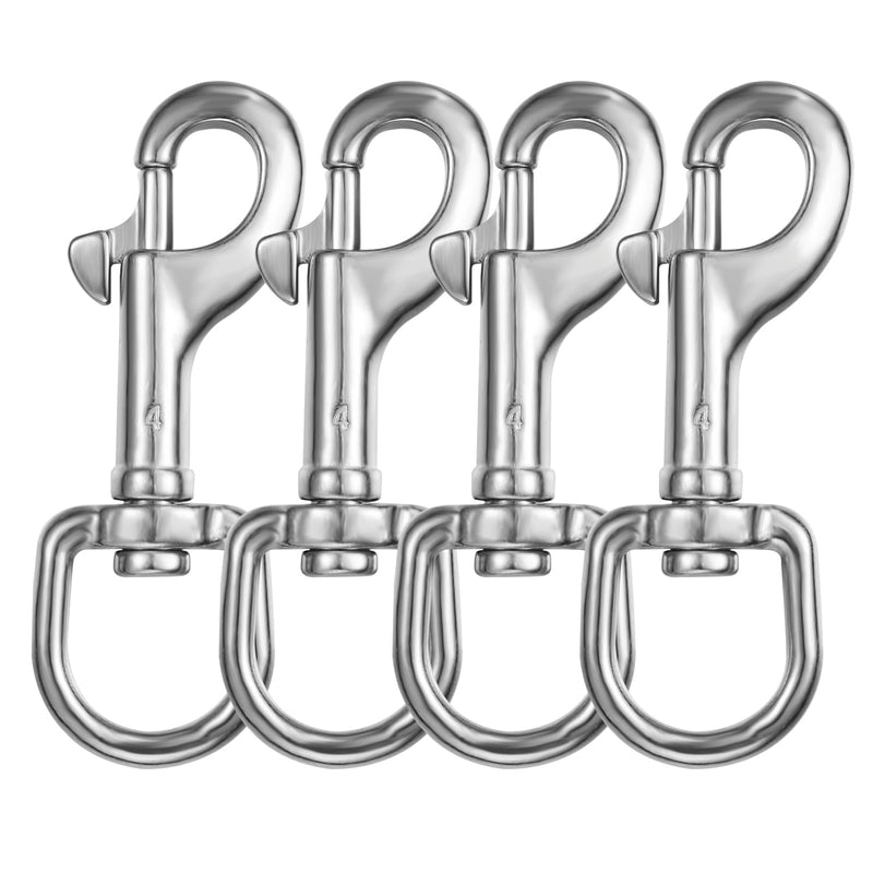Heavy-Duty Swivel Eye Bolt Snap Hooks 3.58 Inch, Bolt Snaps of Metal, 316 Stainless Steel Single Ended Clips(4 Pcs)