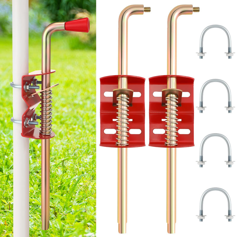 2 Pack 18 Inch Farm Gate Latch Farm Anchor Cane Bolt Livestock Fence Drop Rod Stop Tube Gate Stop for Farms Pastures
