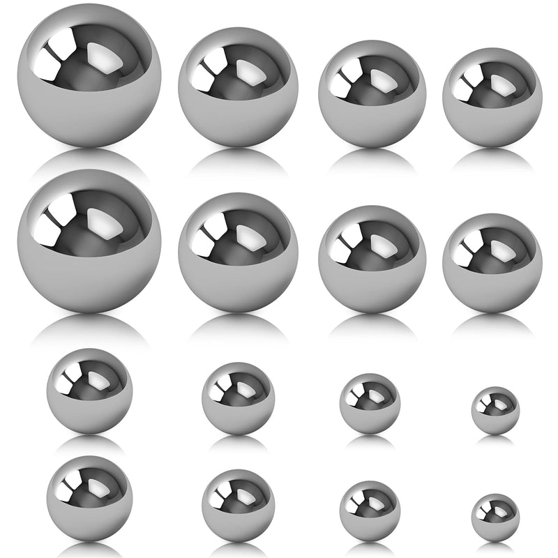 SATINIOR 16 Pieces Coin Ring Making Balls Monkey Fist Balls Stainless Steel Balls, Assortment of 3/4 Inch, 5/8 Inch, 9/16 Inch, 1/2 Inch, 7/16 Inch, 3/8 Inch, 5/16 Inch and 1/4 Inch