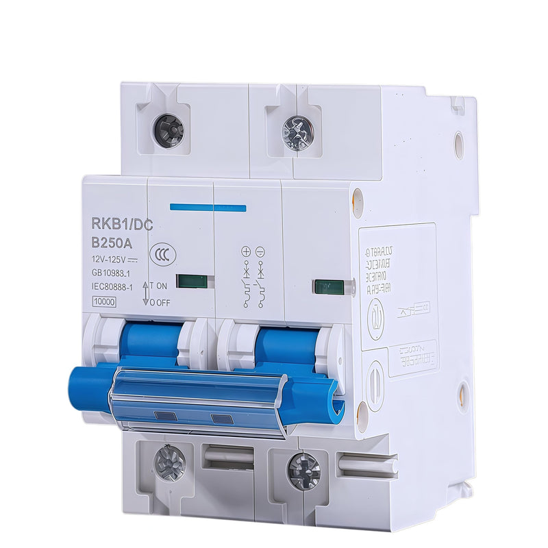 DC Circuit Breaker 2P 80A/100A/125A/150A/200A/250A 12V-125V Solar RV Yacht Battery Protection Switch (250A)