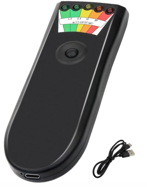 Rechargeable EMF Detector for Ghost Hunting with 5 Level LED Portable Handheld Magnetic Field Detector Ghost Hunting Equipment Electromagnetic Paranormal Equipment Tester Up to 20 + MG 1 Pack