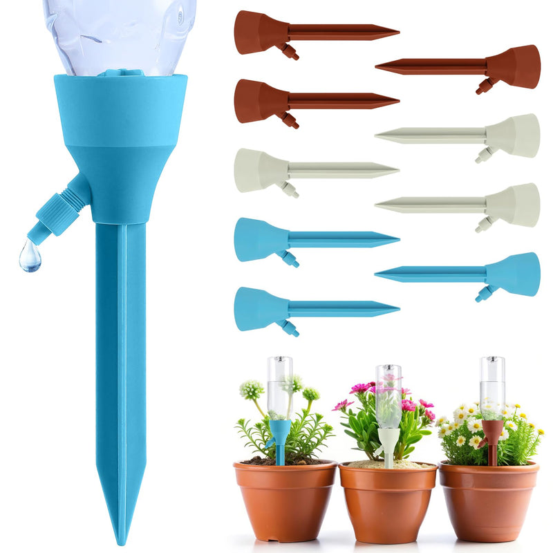 Self Watering Spikes,9PCS Automatic Plant Spikes, Self Watering Planter Insert with Adjustable Control Valve Switch for Indoor,Outdoor & Garden & Office Plants Use 9