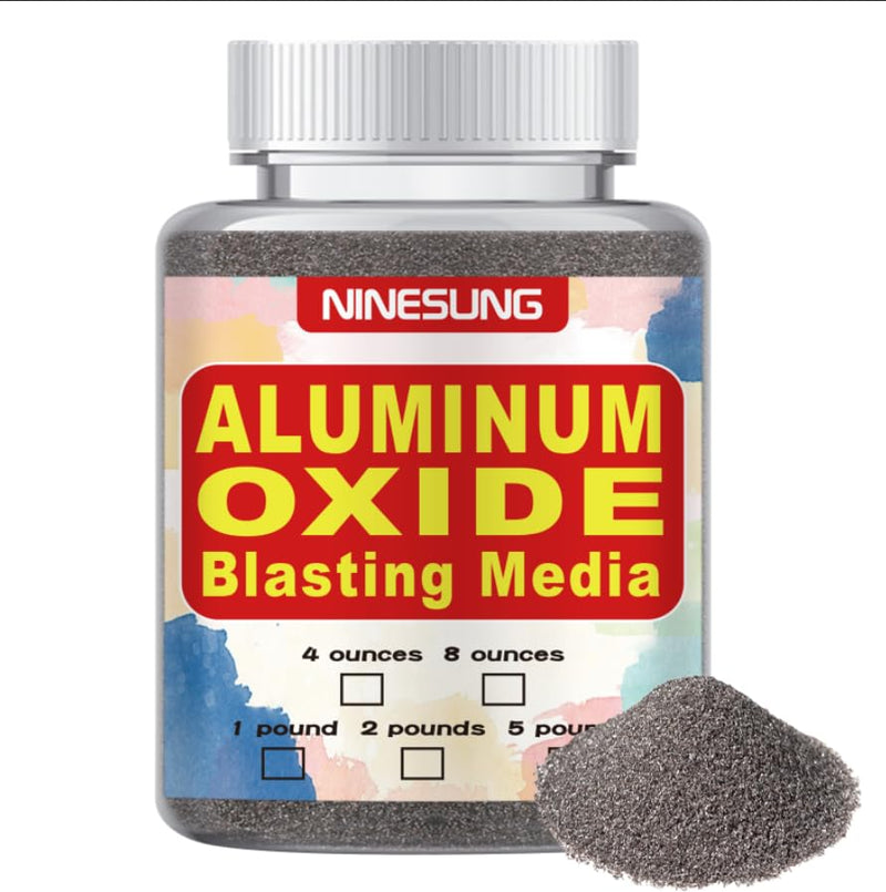 #80 Grit Aluminum Oxide | Sandblasting Media | Premium Long | Lasting Sand Blasting Media | High Abrasive Force Sand Blaster Sand for Metal, Sandblasters, Blasting Cabinet, Blasting Guns | 1 Pound #80 Grit - 16 oz