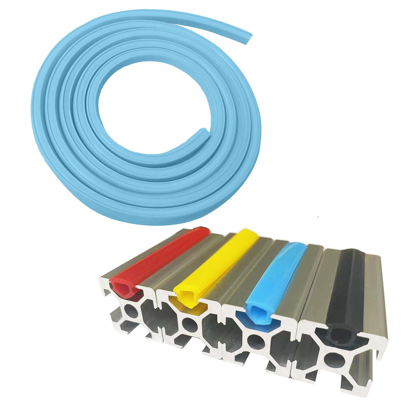 10Meters T Slot Aluminum Profile Flat Seal Slot Cover,Dust Protection Soft Cover Seal Strip for 2020 Series/1010 Series 6mm Slot Aluminum Extrustion Profile 10 meters/ 394 inch blue 1