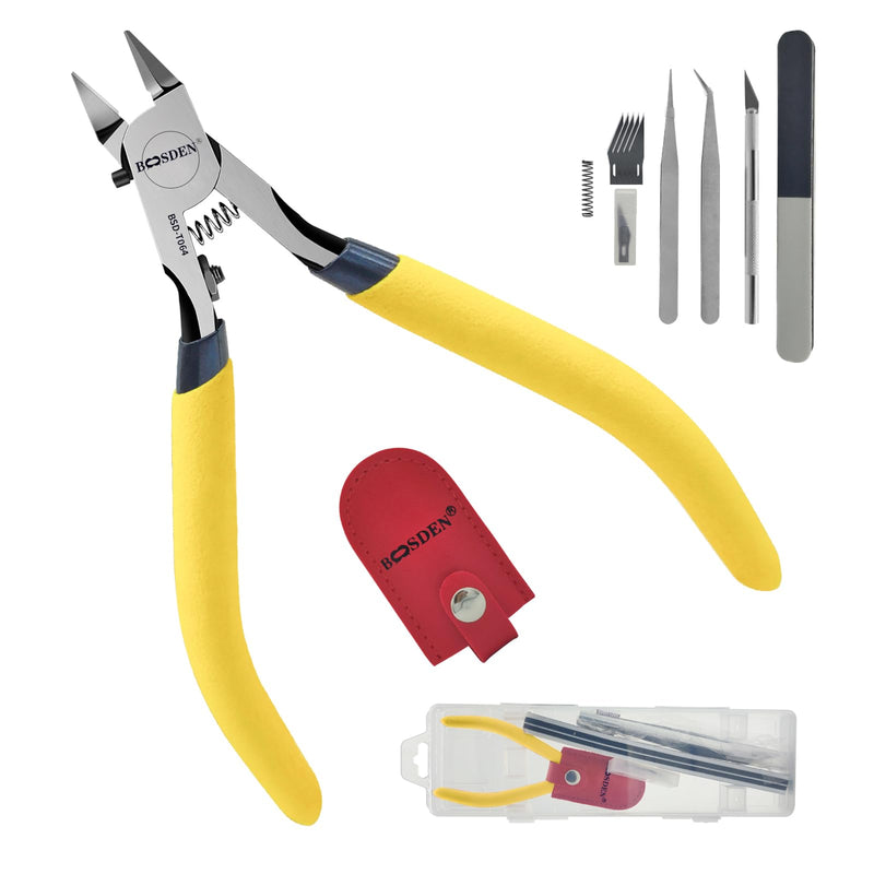 BOOSDEN Model Nippers 9pcs Set, Single Blade Nipper Model Tool Kit, Hobby Clippers for Gundam Gunpla, Thin & Sharp Model Snips, Sprue Cutters for Plastic Models Repairing Building and Fixing