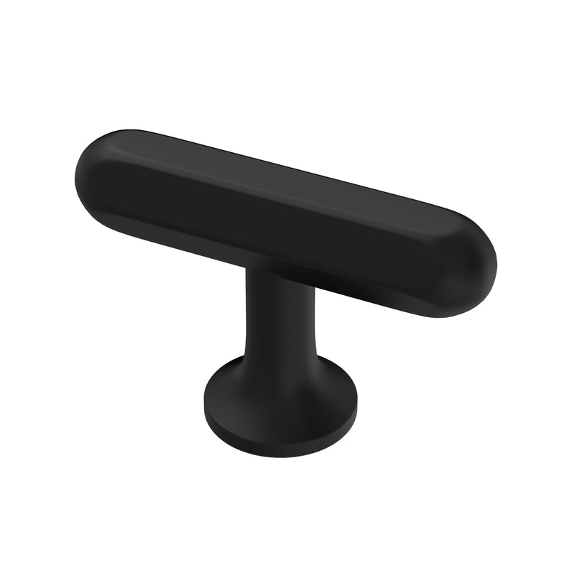 Alzassbg Matte Black T Bar Cabinet Knobs for Cabinets, 10 Pack | Single Hole Knob, 2 Inch length, Solid Metal Build, Decorative Hardware Handles, for Cabinets and Drawers Single Hole Knobs Matt Black