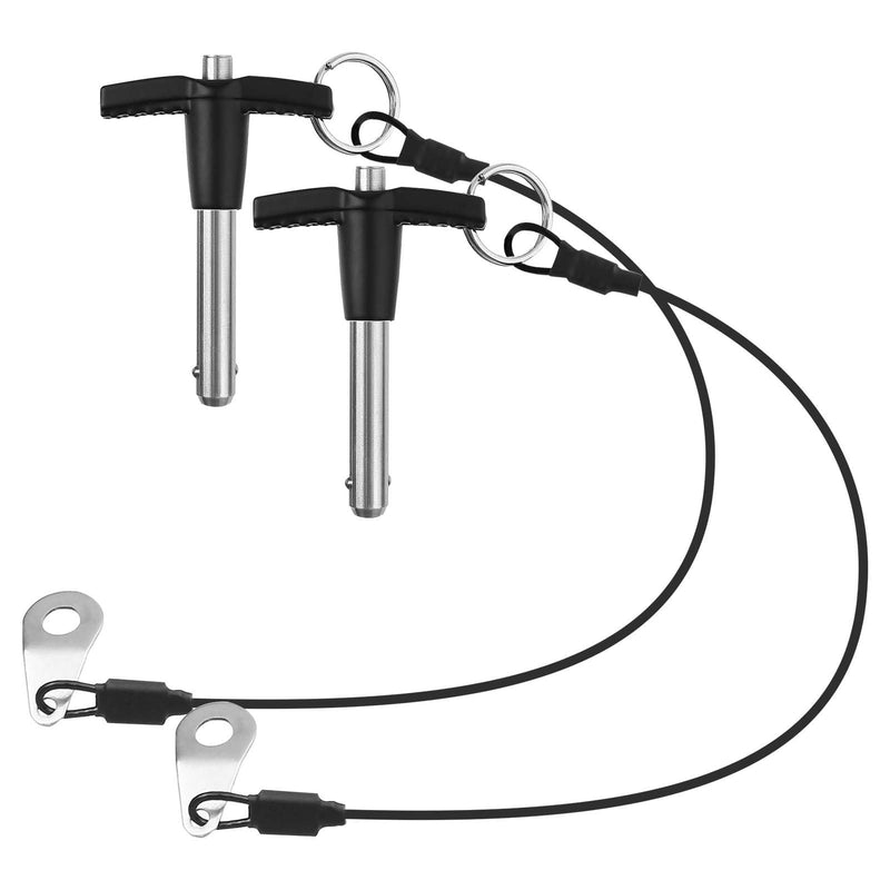 2 Pack T Handle Quick Release Pin 5/16 Inch Diameter,304 Stainless Steel Ball Locking Pin with Push Button Lanyard Usable Length 1.18"(8mm x 30mm) 8mm-30mm 2