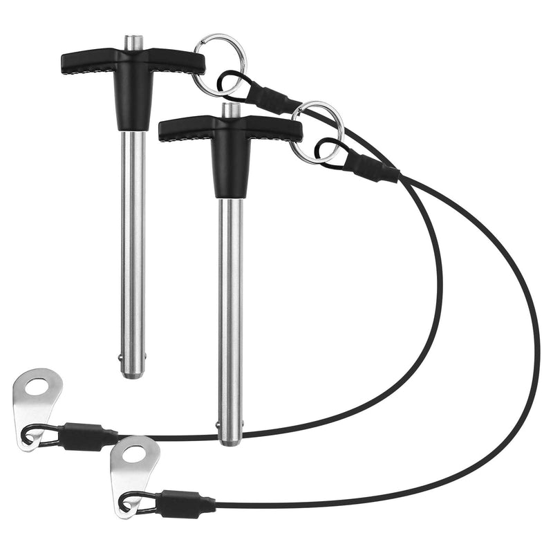 2 Pack T Handle Quick Release Pin 5/16 Inch Diameter,304 Stainless Steel Ball Locking Pin with Push Button Lanyard Usable Length 2.76"(8mm x 70mm) 8mm-70mm