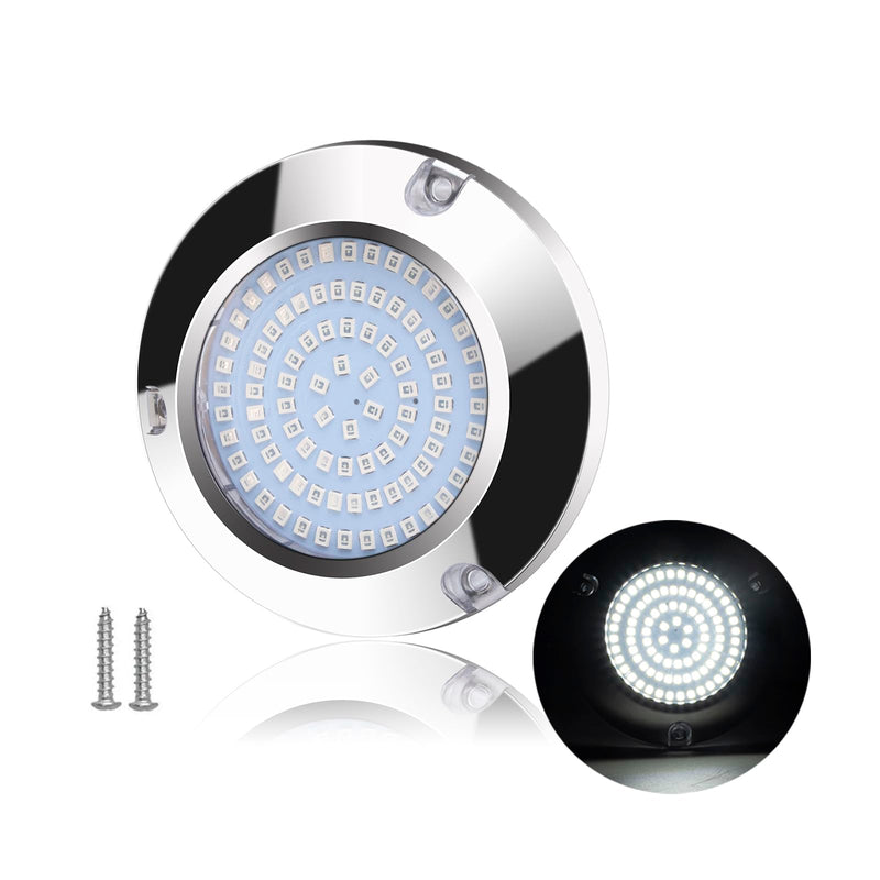 LED Underwater Light for Boats 316 Stainless Steel Boat Transom Mount Light, Waterproof LED Lights/Marine Lights 10-30V，for Stern Interior Navigation Deck Courtesy Night Fishing (White) White