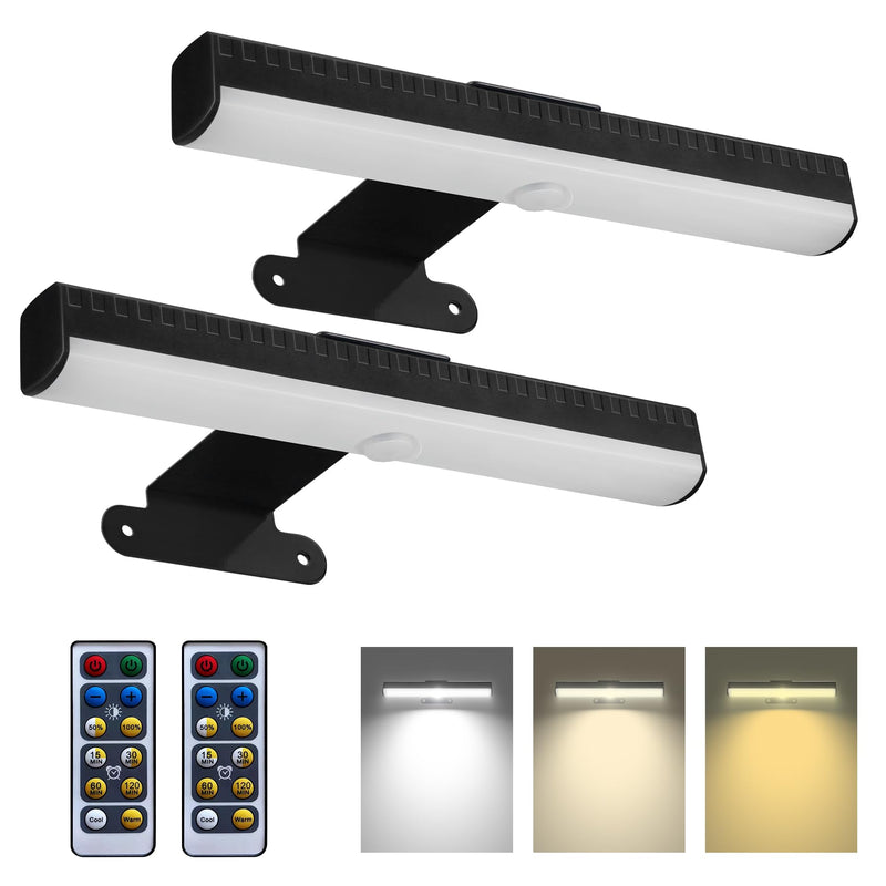 2 PACK Picture Light Battery Operated Painting Light with Remote, 3Lighting Modes Art Light for Wall Pictures Posters,Dimmable Timer Set Display Accent Light for Picture Frame Dart Gallery Portrait
