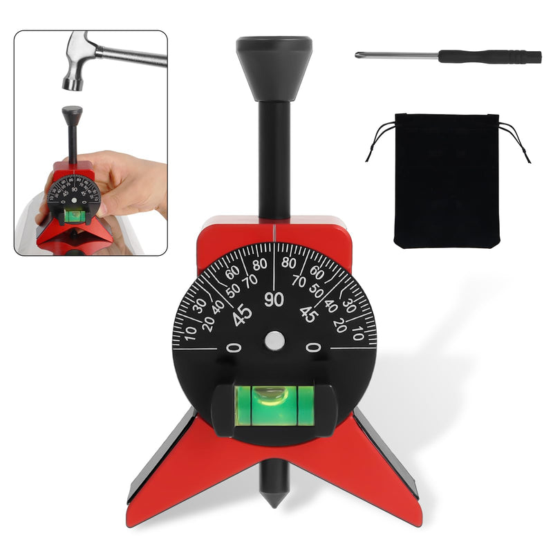 Pipe Center Finder, Pipefitter Tools w/Magnetic Centering Head, 2.75" Y-Type Pipe Fitting Tools w/Adjustable Dial Bubble Protractor to Measure Pipe Diameter from 1-1/2" to 6"