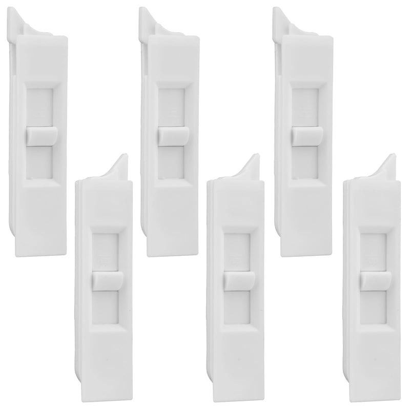 6 Pcs Window Tilt Latch Pairs Spring Loaded Sliding Window Latch Lock Snap-in White Vinyl Plastic Construction for Home Window Accessories Parts 6 Pieces