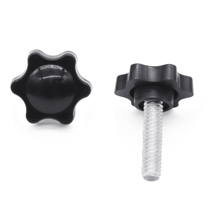 Xadnitu 10 Pieces 1/4''-20-1'' Thread Knob Plastic Star Shaped Nut Clamping Male Handle Tightening Screw Knobs for Replacing Umbrella Base 1/4''-20 x 1L