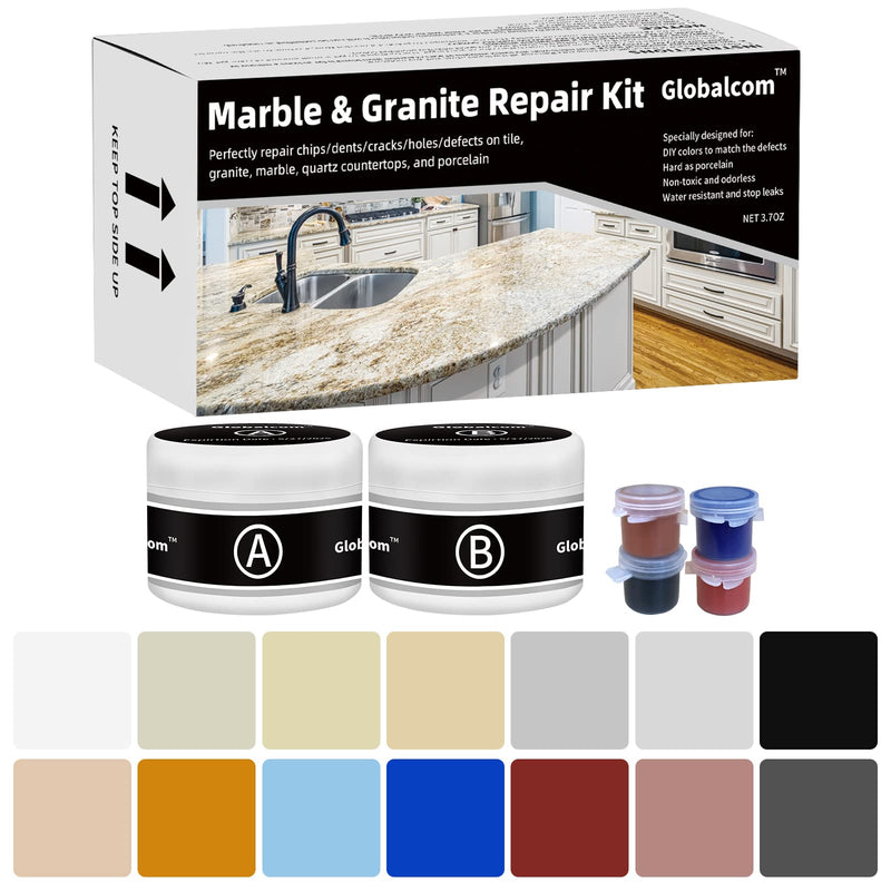 Marble and Granite Repair kit Porcelain Marble Stone and Quartz Countertops Repair kit for Chips Dents Cracks Holes Scratchs, Fix Chipped Edges Corners, Reattaches or rebuilds Missing Pieces - NewNest Australia