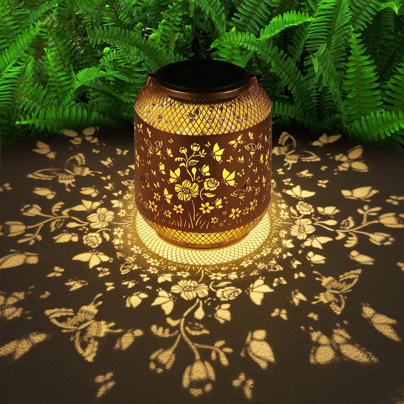 Butterfly Solar Lanterns Outdoor, Birthdays Gifts for Women Mom Grandma, Metal Waterproof Hanging Hollow Out Garden Decorative Solar LED Light for Yard, Patio, Lawn, Porch, Backyard Style_Butterfly - NewNest Australia