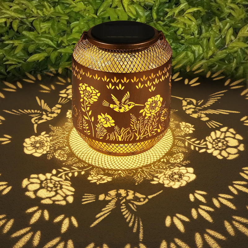 Hummingbird Solar Lanterns Outdoor Hanging Christmas Lantern as Birthdays Gifts for Women Mom Grandma Metal Waterproof Garden Decorative Hummingbird Solar Lights for Yard, Patio, Lawn, Porch, Backyard Style_Hummingbird