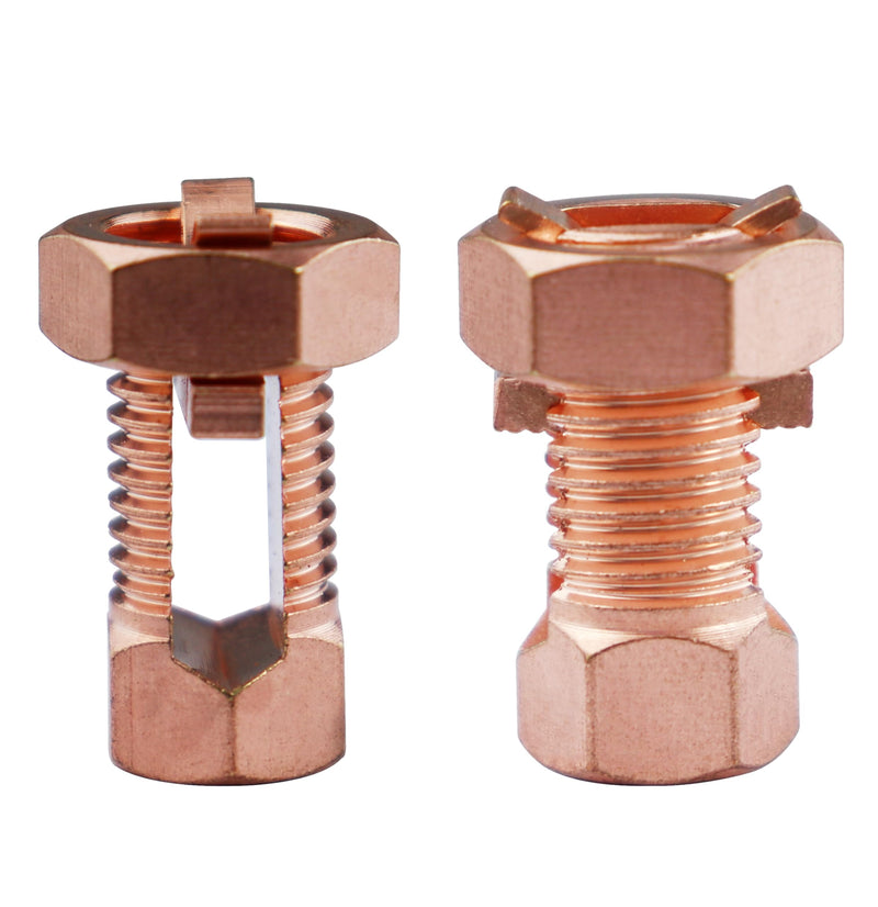 2PCS Split Bolt Connector High Strength Copper Grounding Clamps for Completing Ground Bonding to Bare Wires TJ-16