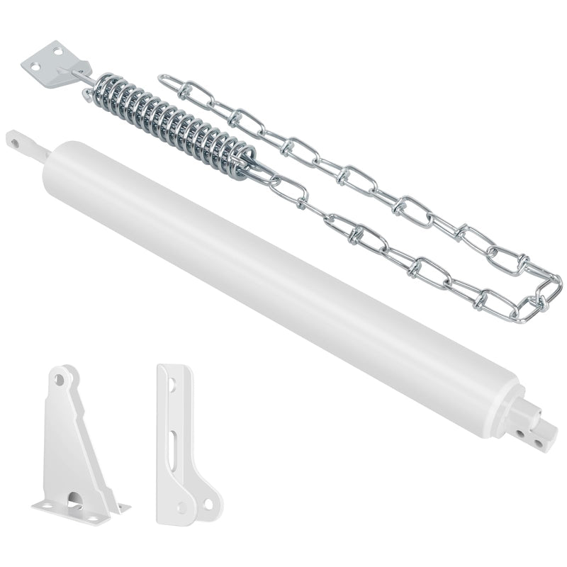 Storm Door Closer, White Heavy Duty Screen Door Closers with Protector Chains Spring, Compatible with Andersen/Emco/Larson/40201 (Closer and Chain, 1 Pack(White)) Closer and chain 1 Pack(White)