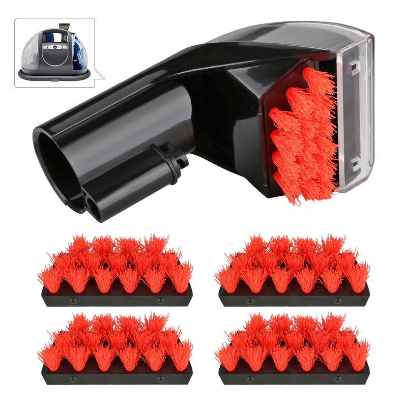 1400B 3353 Machine Attachments Parts for Bissell Little Green Multi-Purpose Portable Carpet Cleaner 1400B 3353 1425 1400W 1400 2458 Series, 3" Tough Stain Brush Tool for Carpet Cleaners Black-1+4