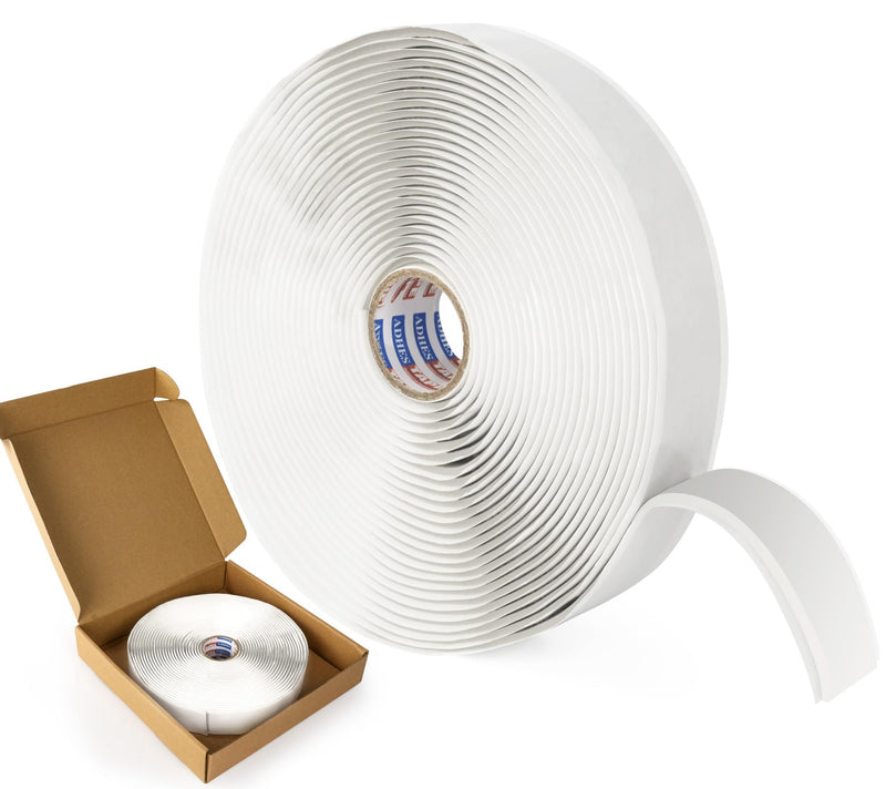 ADHES Premium Butyl Sealant Tape 1" x 30 'x 1/8" White Butyl Rubber Sealant Tape for RVs, Vehicles, Marine and Home Repair – Ideal for Headlights, Windows, Doors, and Windshields 1" x 1/8" x 30'