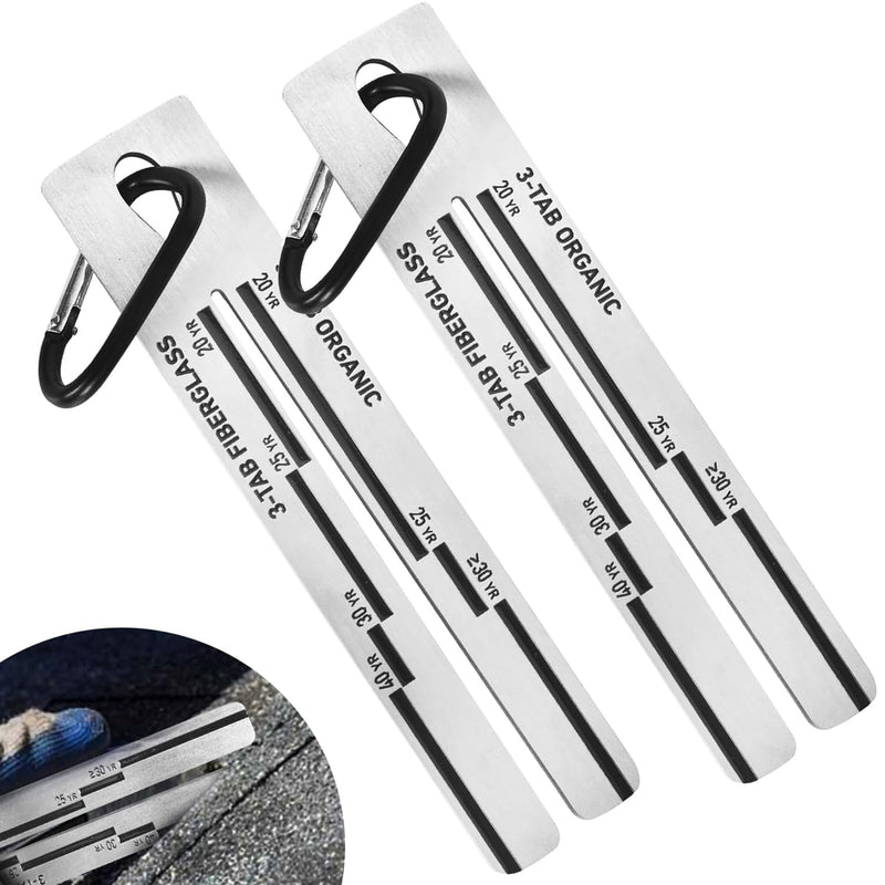 4/09 Shingle Gauge, 2 Pack Measuring Tool for Roof, Roof Pitch Gauge with Carabiner Roofing for Measuring The Thickness of Roof Tiles