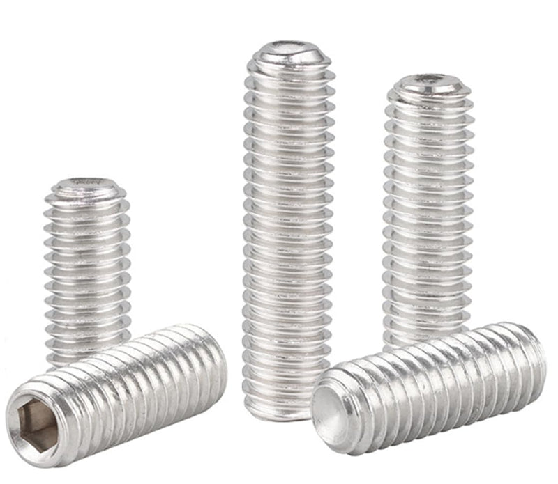 30Pcs M3-0.5 x 16mm Hex Socket Set Grub Screws,Headless Cup Point,Flat Point Grub Bolt,Internal Hex Drive,304 Stainless Steel,Headless Concave End,Metric External Thread,for Towel Rack Door Knob M3-0.5 x 16mm(30)