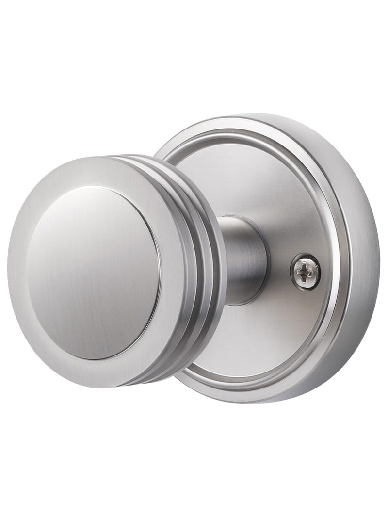 Passage Door Knob Closet Brushed Nickel Door Knobs, Hall Hallway Kitchen Pantry Interior Door Knob, Brushed Silver Door Handle, 1 Pack Passage