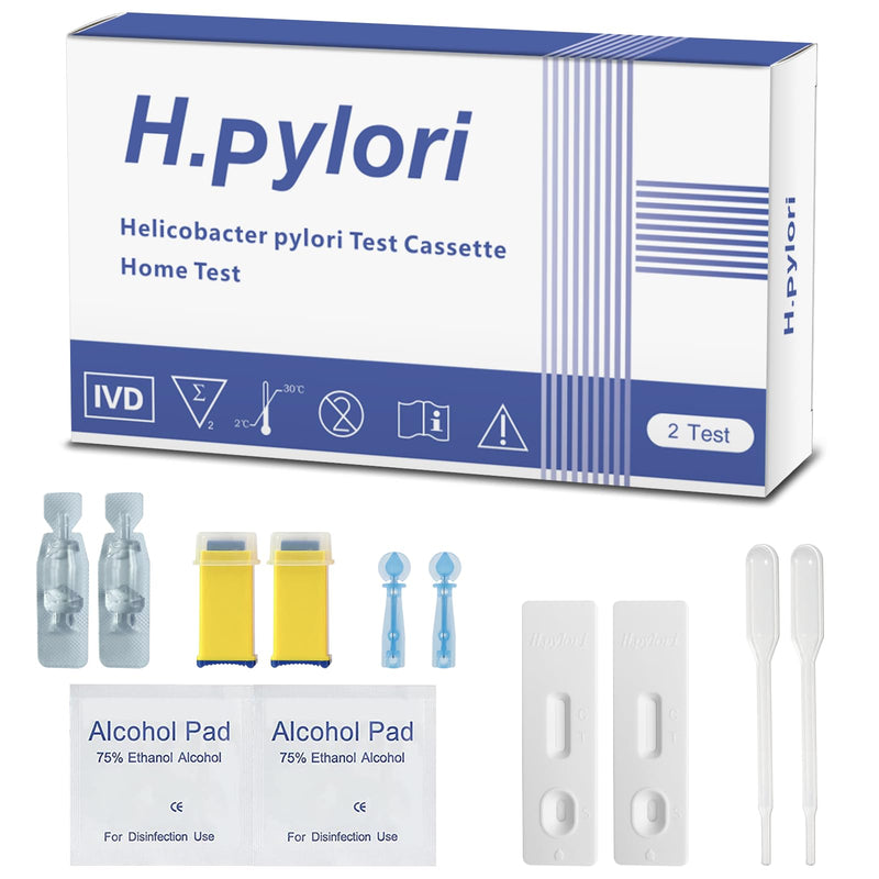 H Pylori Test Kit, Helicobacter Pylori Test Kit - Fast and Accurate, Self-Test at Home, Results in 10-15 Minutes, No Lab Visit Required — 2 Tests Included.