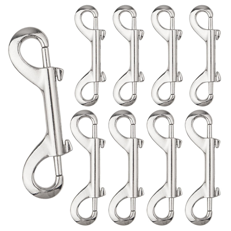 8 PCS Double Ended Bolt Snaps Hook Trigger Chain Metal Clips Key Holder for Linking Key Chain Dog Leash Collar Pet Sling Feed Buckets Zinc Alloy Silver
