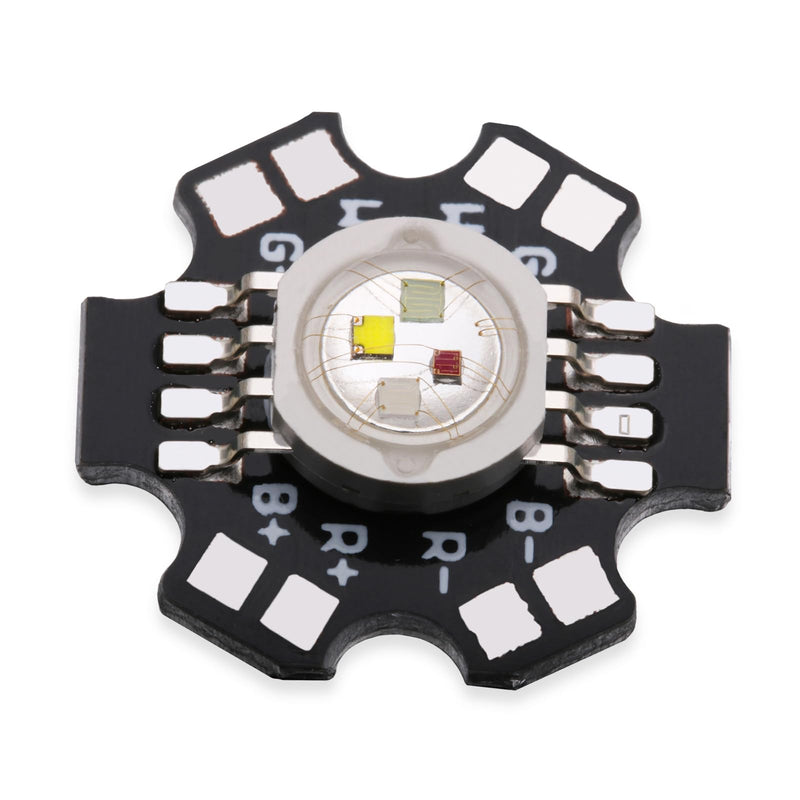5Pcs High Power Led Chip 4W RGBW Super Bright Intensity Light with Aluminum Plate 20mm Star PCB Base Heat Sink for DIY Lighting Fixtures(350mA,Red2.2-2.6V,Green2.8-3.2V,Blue/White3.0-3.4V) Rgbw&4w