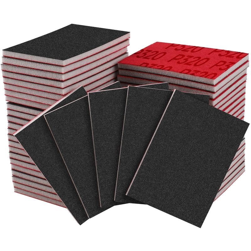 20 Pcs 3 x 4 Inch 320 Grit Sanding Sponge Set, Ultra Fine Sanding Sponges Pads, Soft Foam Hand Sander Block Wet Dry Sandpaper for Model Drywall Metal Wood Furniture Polishing
