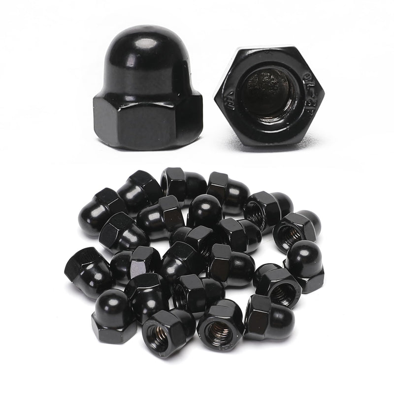 25PCS M6 Black Acorn Cap Nuts, Black Acorn Nut 304 Stainless Steel