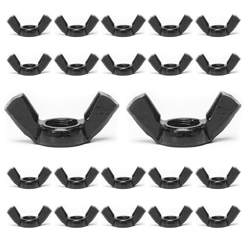 20 PCS 3/8-16 Wingnuts, Carbon Steel Wing Nuts Black Zinc Plated Fasteners Parts Butterfly Nut (Black, 3/8-16)