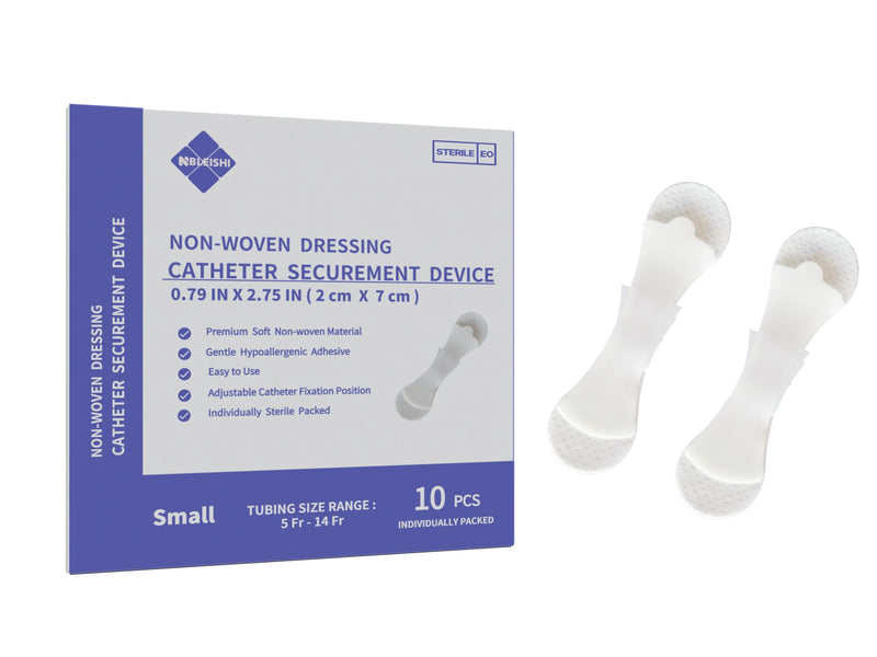 Medical Catheter Securement Device,Soft Material and Hypoallergenic Adhesive,Small Size for Catheter Securement,White, Small （Pack of 10） Small（pack of 10）