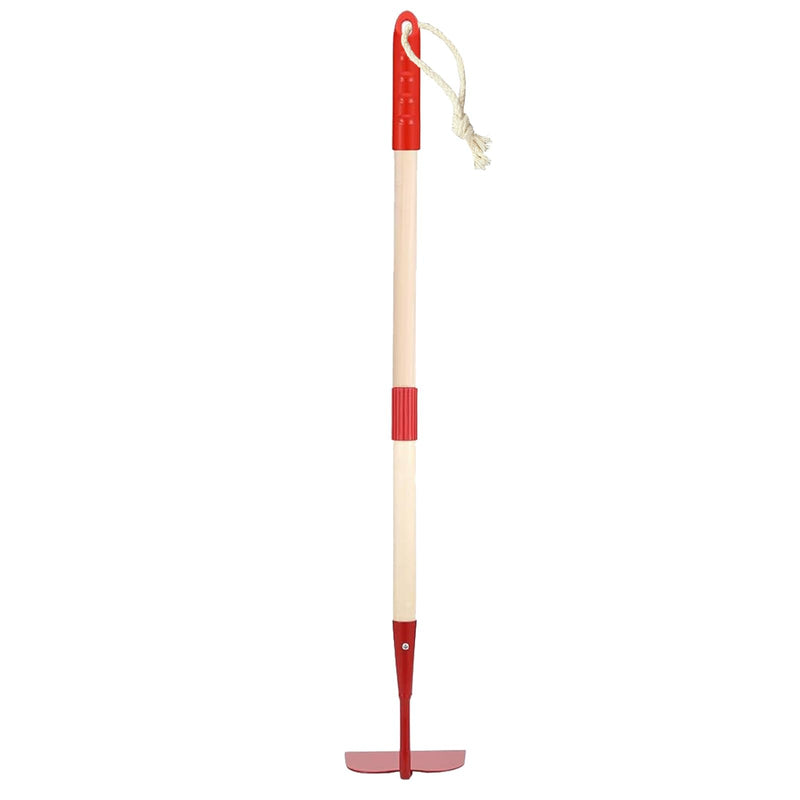 Kids Garden Lawn Hoe-Small Wooden Handle Hoe with Metal Head, 31 inches/ 79 cm Length, for Kids Garden Labor Tool (Red) Red