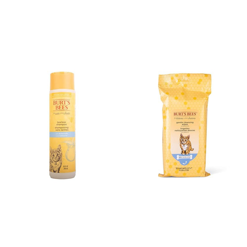 Burt's Bees for Pets Kitten Care Bundle: Tearless Kitten Shampoo with Buttermilk, 10oz & Kitten Wipes, 50ct, Naturally Derived Ingredients - PawsPlanet Australia