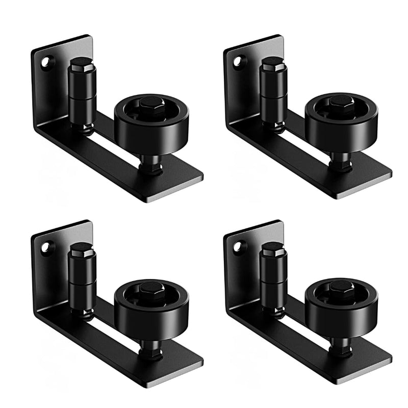 4 Pack Barn Door Floor Guide - Sliding Barn Door Bottom Guide for Bottom Adjustable Roller 8-Setup Options - Quiet Operations, Flush Design with Felt Strips Pack of 4