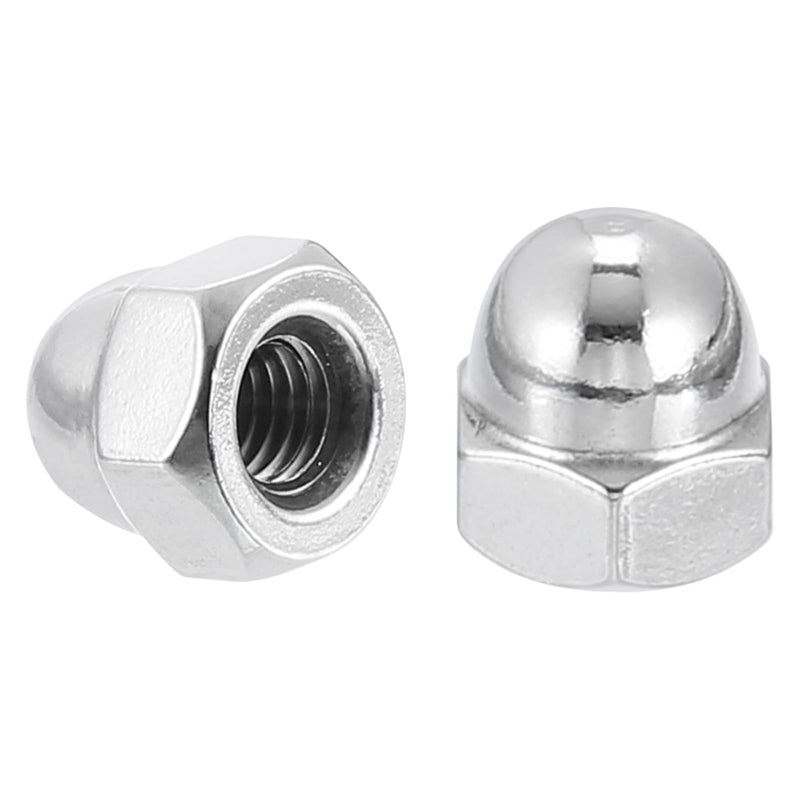 uxcell #10-32 Acorn Cap Nuts, 20Pcs 304 Stainless Steel Dome Cap Head Acorn Nut Hardware Nuts for Bolt Cover, Silvery 20
