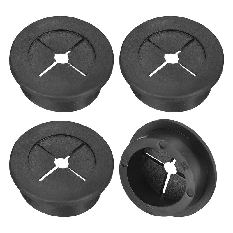 uxcell 4 Pcs Cable Cord Grommet, 1-1/4 Inch (32mm) Desk Grommet Flexible Rubber Grommets Wire Hole Cover Pass Through for Office Computer Desk Wire Organizer, Black 1-1/4 Inch (32mm)