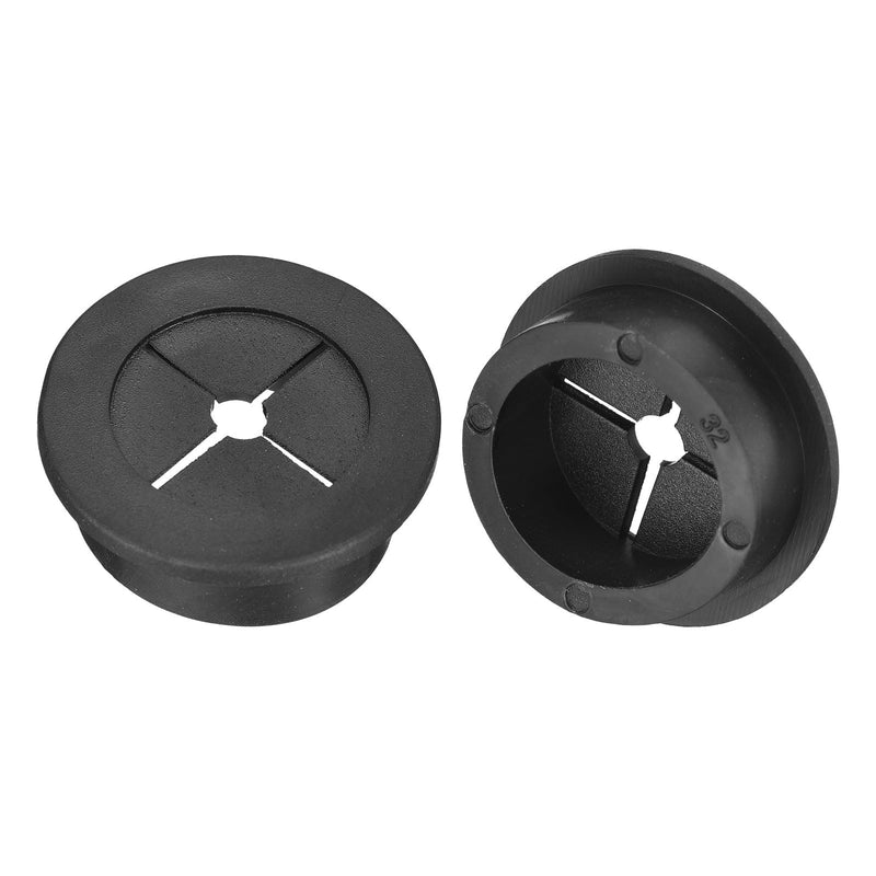 uxcell 2 Pcs Cable Cord Grommet, 1-1/4 Inch (32mm) Desk Grommet Flexible Rubber Grommets Wire Hole Cover Pass Through for Office Computer Desk Wire Organizer, Black 1-1/4 Inch (32mm)