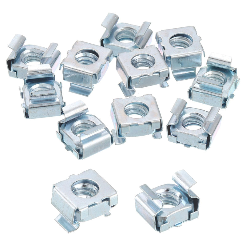 uxcell 1/4-20 Cage Nut, 20Pcs Snap-in Cage Nuts, Carbon Steel Zinc Plated Metric Nut for Server Rack Cabinet, Silver 20