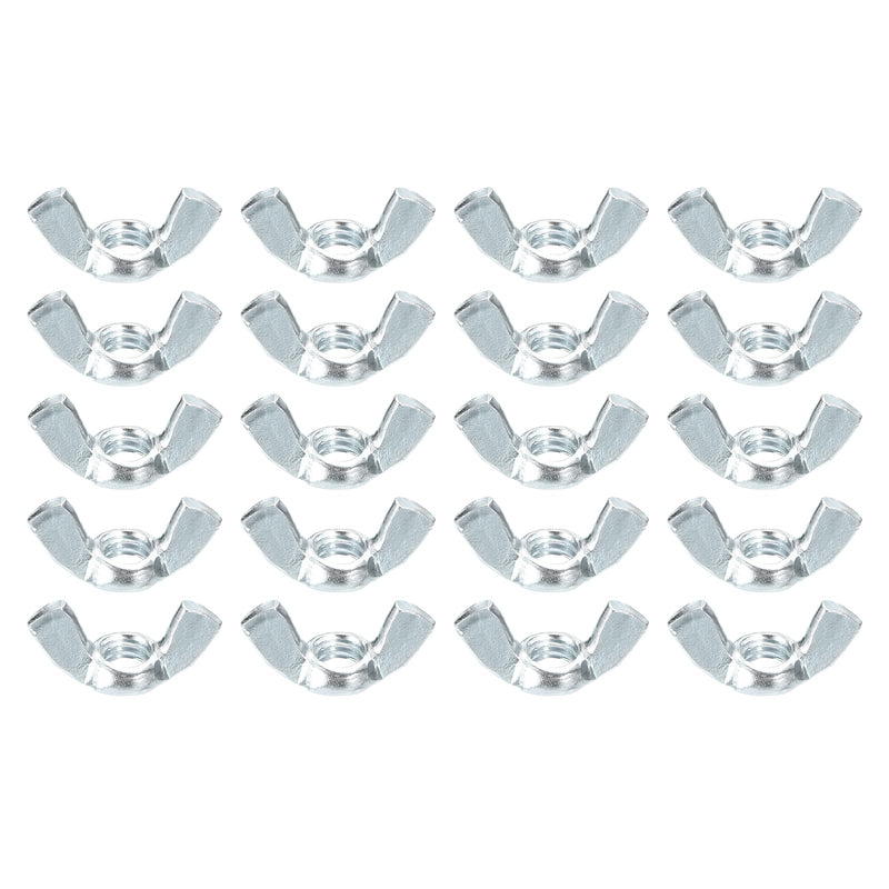 uxcell 5/16"-24 Wing Nut 20 Pcs, Carbon Steel Butterfly Wing Nuts Fasteners Parts Hand Twist Tighten Wing Nuts for Machinery Electronic Equipment DIY, White