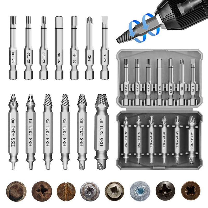 Gifts for Men,13 Pcs Damaged Screw Extractor Set, Christmas Stocking Stuffers for Adults Men, Mens Gifts, ez Out Screw Extractor, Stripped Screw Extractor Set of Rusty Broken Screws & Bolts ﻿ - NewNest Australia