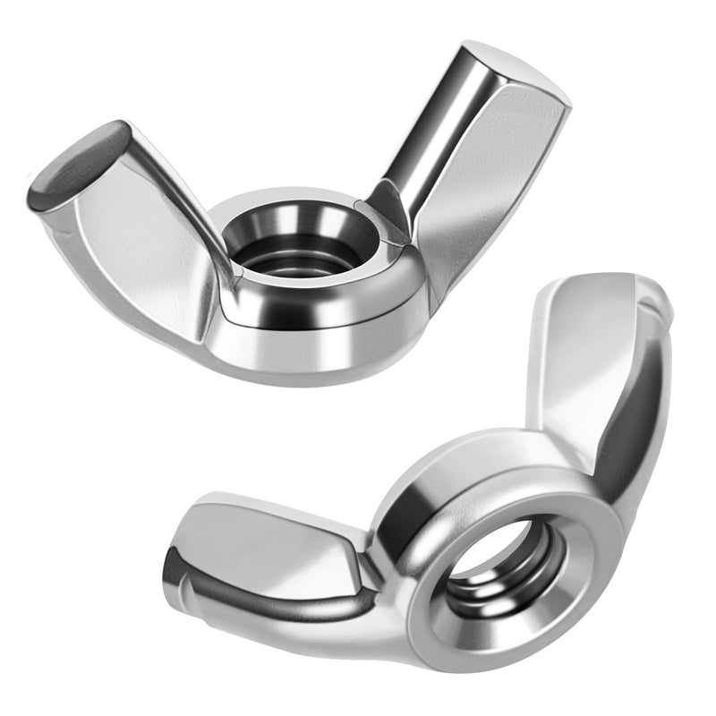 1/4-20 Wing Nuts, Stainless Steel 18-8 (304), Parts Hurrican Screws Hand Twist Tighten Ear Butterfly Nut, 25 PCS 1/4"-20