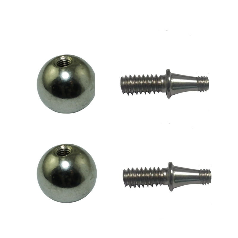 2 Sets Metal Adapters for Heads Steel Ball Head Metal Ball Inner Thread Head Swivel Fittings M5 Screw Holes 1/4 Screw Rod 20mm Diameter Direct Broadcast Bracket Fittings