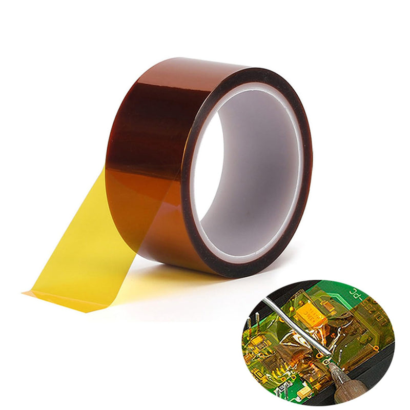 Heat Tape 2" x 30yard, High Temperature Polyimide Tape, 500 Fahrenheit Degree Heat Resisitant Heat Transfer Tape Adhesive Tape for Soldering, Electrical, Masking, 3D Printer Application.