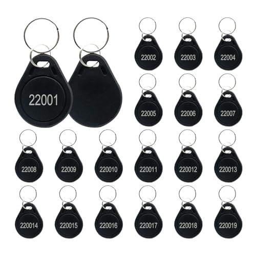 50pcs 26 bit Black Prox Keyfobs Proximity Fob Frequency 125KHZ H-ID Compatible with Prox Key ISOProx 1346 1386 1326 H10301 Format Card Readers, Works with The vast Majority of Access Control Systems