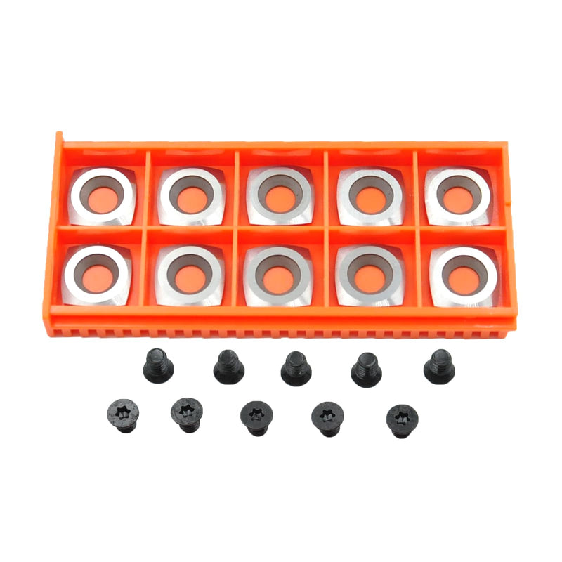 Negative Rake 15x15x2.5mm-R50 with Screws Carbide Replacement Inserts Cutter for Spiral/Helical Planer Cutter Head Lathe Woodturning Tools. 15x15x2.5-R50 NR