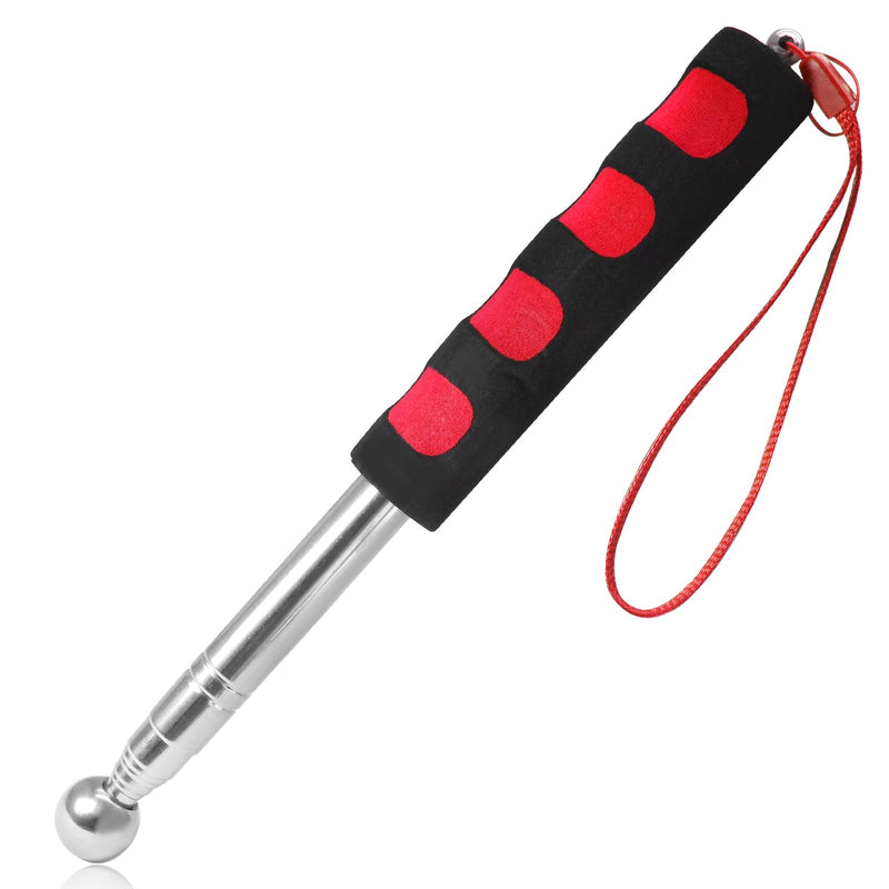 Litoexpe 115cm Hollowing Drum Hammer Sound Detection Folding Stick, Thickened Telescopic Rod for House Decoration Inspection (Red) Red